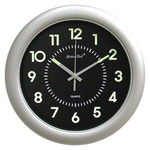 [골든벨]PM4072 야광 무소음 원형 벽시계 32cm 실버 제조한국