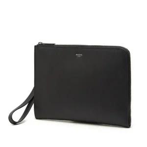 [헤지스](대구신세계)[25FW][TD케빈] 블랙 소가죽 지퍼형 클러치백 HJHO5F625BK