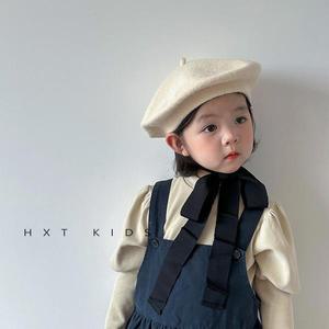 아기 스트랩 베레모 울 화가 미술 아동 유아 백일 돌 남아 여아 봄 가을 빵 모자 공연 선물