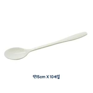 미니 스푼 약15cm 10개입 음료 디저트 빙수 숟가락/1회용/테이크아웃/플라/스틱/스픈/일회용/수저/플라스틱