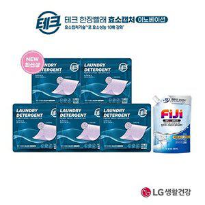 [LG생활건강]테크 최신상 라벤더 한장빨래 효소캡처(15매)x5팩 + 피지 탈취99 실내건조 프레쉬