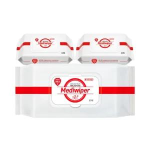 메디와이퍼 소독티슈 캡형 80매x3팩 의약외품 99.9% 소독 살균 제균 피부 손소독제