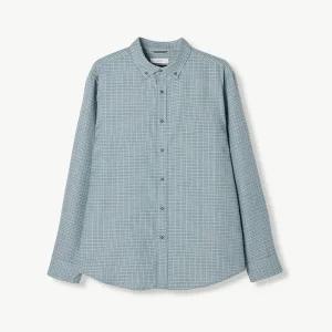 [에스티코] 플란넬 스몰체크 셔츠 (클래식핏) (블루)