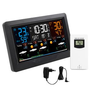 투야 와이파이 원격 제어 스마트 기상 관측소 실내 야외 온도 습도 계량기 일기 예보 다기능 날씨 알람 시