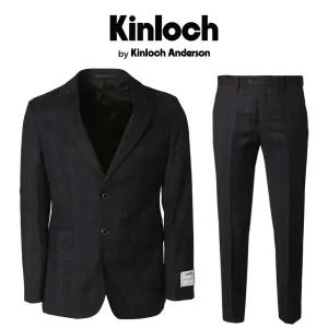 [롯데백화점]킨록 24 FW 남성추동정장 네이비 윈도우 페인 체크 슬림핏 수트 IIS30 DK4465