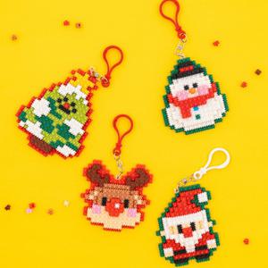 [오피스스쿨] 민화샵 KC인증 디폼블럭 크리스마스 반입체 키링 (4종 택1) DIY 디폼고리도안놀이 키링만들기