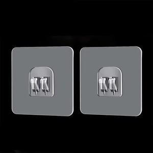 무타공 벽걸이 후크 4개세트 선반설치 후크 스티커 마스크걸이 투명 거치대 E491