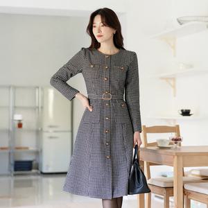 [시크라인] (~XXL까지) 데니오 체크 트위드 원피스 겨울 하객룩 오피스룩 미시룩 연말룩 파티룩 ootd 여성의류