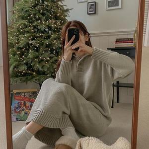 [시크릿라벨] 카라넥버튼니트롱원피스