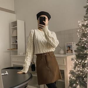 [시크릿라벨] 빈티지컷팅기모미니스커트