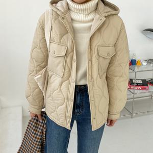 [시크릿라벨] 포켓후드퀄팅누빔점퍼