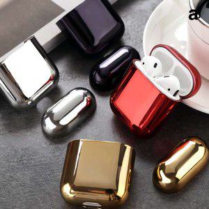 에어팟 1세대 2세대 호환 메탈릭 케이스 메탈팟 레드 빈티지한