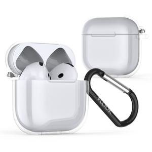 포유 +LOOK 에어팟 4세대 전용 힌지 일체형 블루투스 이어셋 투명 하드 케이스