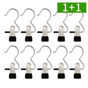 [1개+1개] 바지걸이 10개+10개 세트 스텐 논슬립 옷걸이 집게형