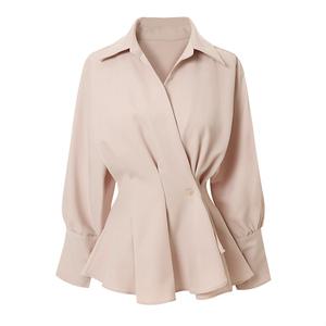 [페이지플린] 카라핀턱페플럼블라우스_P5ABL004B