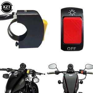 22mm ON/OFF 오토바이 스위치 푸시 버튼 12V 커넥터 ATV 전자 자전거 스쿠터 용 핸들