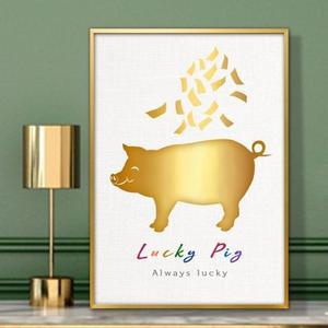 [JHQPSSTV_4B]황금돼지 풍수 그림 A3 PIG5 돈들어오는