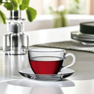 파사바체 베이직 커피잔 투명 유리 찻잔 티컵 소서 컵받침 세트 (240ml) 97948