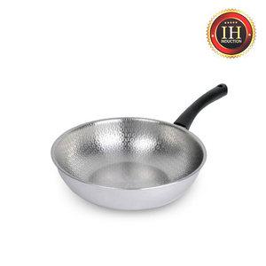 키친아트 통5중 엠보 IH인덕션가능 스텐 궁중팬 28cm/웍팬 인덕션후라이팬 볶음팬 튀김팬