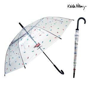 [키스해링]1+1 납작살대 팝 투명우산