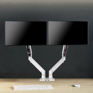 [노스바유] NB F195W 고중량 듀얼 화이트 모니터암 거치대