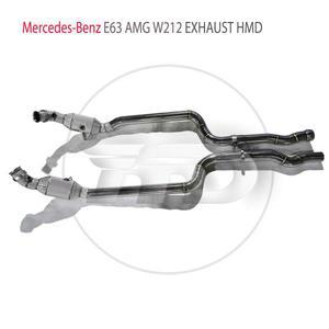 HMD 배기 시스템 고유량 다운파이프 메르세데스 벤츠 호환 AMG E63 CLS63 용 촉매 헤더 포함 자동차 액세서