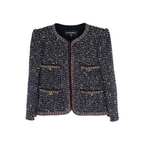 [엘러브] 샤넬 21A 공방컬렉션 트위드 자켓 34 블랙/골드/멀티컬러 5ET0516