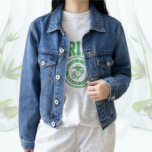 여자 여성 캐주얼 데님 청자켓 봄가을 여행 패션 베이직 스타일 멋스러운 진자켓 데님 연청
