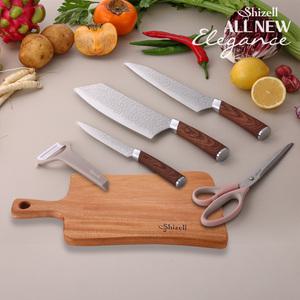 [Shizell] 쉬젤 올뉴 엘레강스 나이프 5종 + 웨이브핸들 도마세트