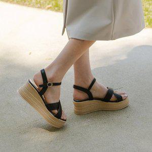 [소보제화]로저스 펀칭 웨지 스트랩샌들 6cm