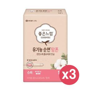 좋은느낌 유기농탐폰 슈퍼 12개입 3팩 (총36개)