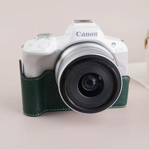 sd카드 보관 Canon EOS R50 용 카메라 케이스 보호대베이스 커버 파우치 인공 가죽 숄더 스트랩 하단 오픈