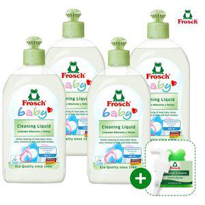 [프로쉬] 베이비 젖병 세정제 500mlX4개(펌프+수세미)