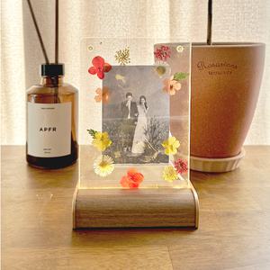 청첩장 사진 나무 포토테이블 미니 아기증명사진 인생네컷 압화 우드 무드등 액자