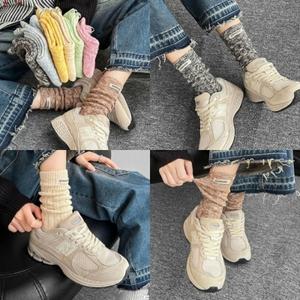 패치보카시양말 니트 여성 겨울 컬러 삭스 데일리