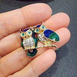 [JHQS8KKC_4B]행운 선물 큐빅 부엉이 브로치 악세사리