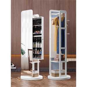 전신거울 행거 이동식 스탠드 현관 심플 미러 수납장