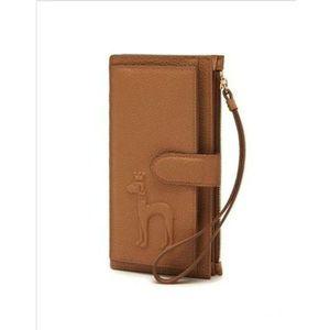 [NS홈쇼핑][헤지스ACC]브라운 가죽 엠보 퍼피 스트랩 장지갑 HIHO3E253W2[35177921]