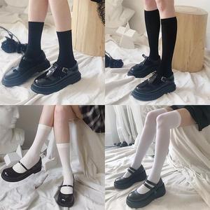 스타킹 반스타킹 발목 무릎 니삭스 파티 블랙 화이트 타이즈 반타이즈 자수 기본 화이