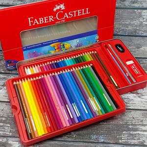 수채색연필 60색+연필+깎이+지우개+붓 Set 문구반점 색연필 수성색연필 수채연필