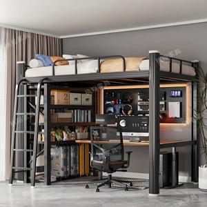 철제 2층 벙커침대 학생 수납 퀸사이즈 프레임 성인 벙커 복층 책상 높이조절 올인원 블랙