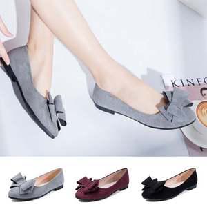 스웨이드 여성리본구두 낮은굽 정장구두 신발 플랫슈즈 단화 로퍼 슬립온 플렛