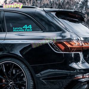 F1 팀 AMGs 레이싱 스티커 루이스 해밀턴의 만화 레이서 비닐 자동 유리 로고 데칼