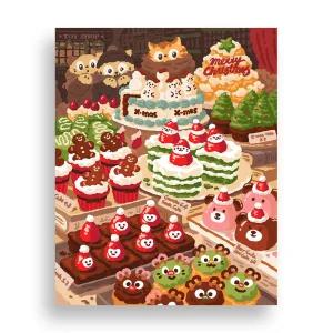 위메이크 페인팅 DIY 명화그리기 크리스마스 케이크 40x50