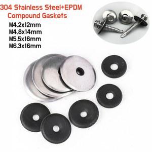 평와샤 스테인레스 스틸 EPDM 접착 씰링 개스킷 복합 방수 와셔 드릴 테일 나사용 M4 M5 M6
