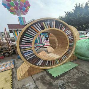 원형책장 동그라미 아트 도서관 인테리어 야외설치