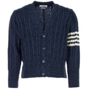 [명품] MKC486B Y1506 424 사선완장 케이블 니트 가디건 블루 남성 자켓