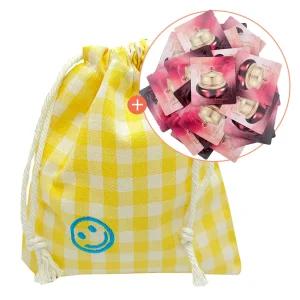 화장품파우치 (후 진율향 진율고 60매) 노랑스마일 복주머니S