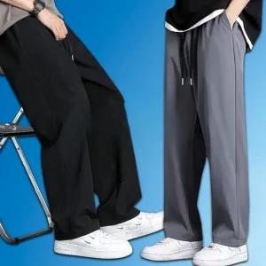 남자 여름바지 쿨링 와이드 팬츠 냉감 밴딩 와이드 바지 시원한