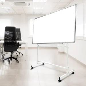 (2400X1200) 이동식 화이트 보드 스탠드 세트/칠판/교실/교무실/자석판/게시판/스탠딩/보드판/메모/이동형